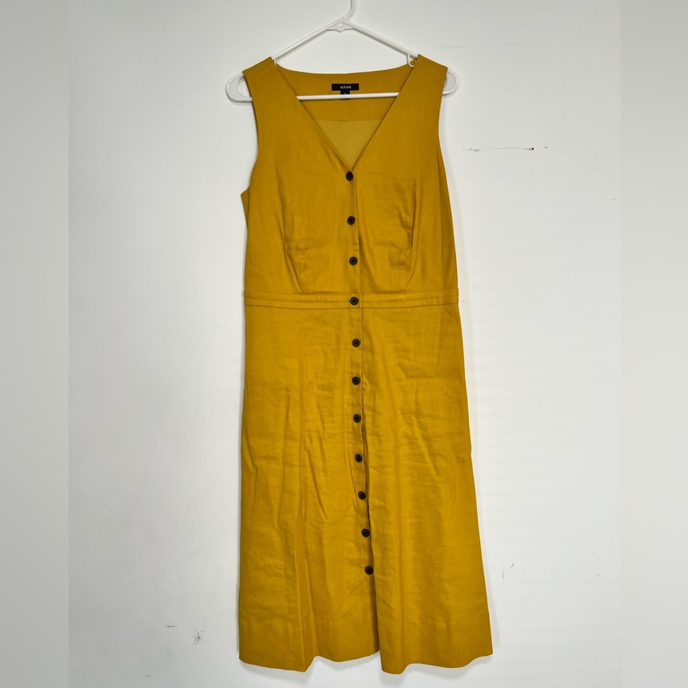 Yellow button up dress